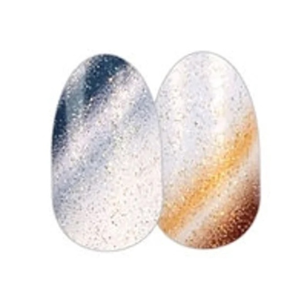 Color Street RINGS OF SATURN Blue Brown Glitter Nail Strips